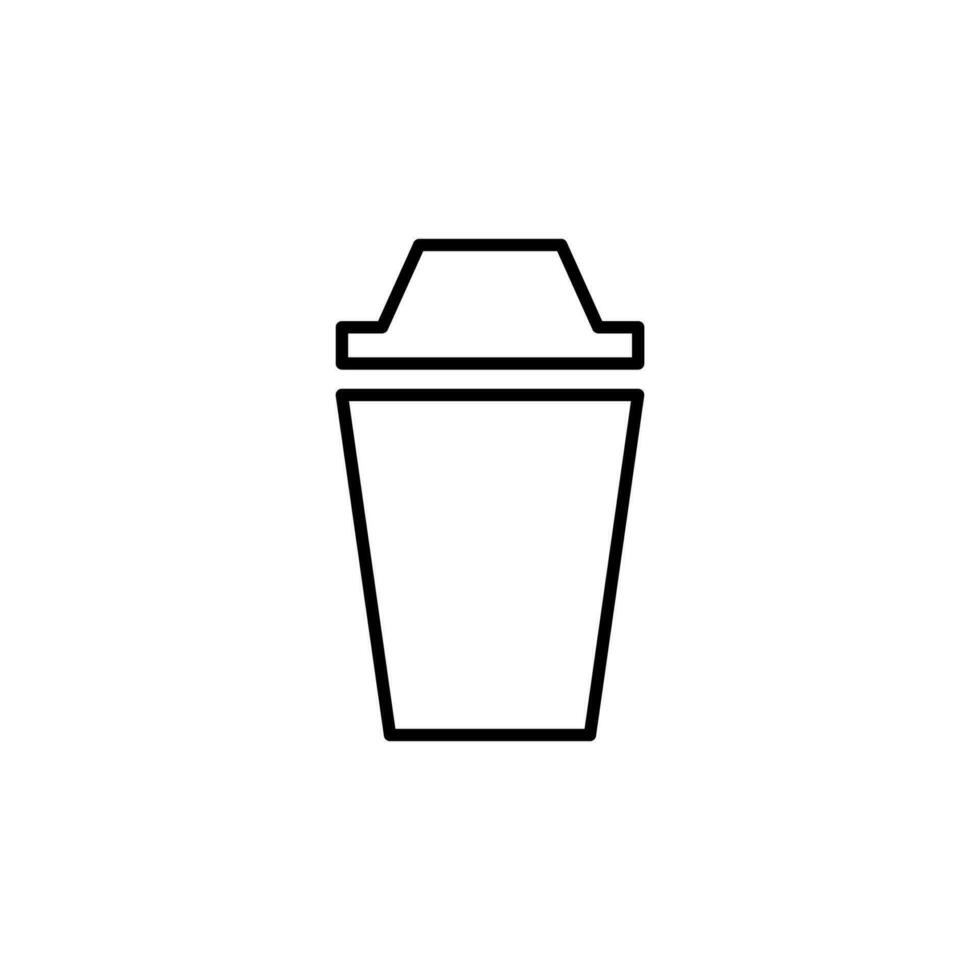 Trash Simple Outline Sign for Adverts. Perfect for web sites, books, stores, shops. Editable stroke in minimalistic outline style vector