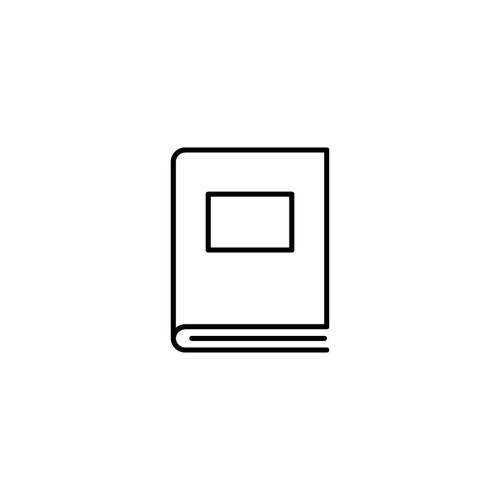 Simple Book Vector Line Icon for Adverts. Perfect for web sites, books, stores, shops. Editable stroke in minimalistic outline style