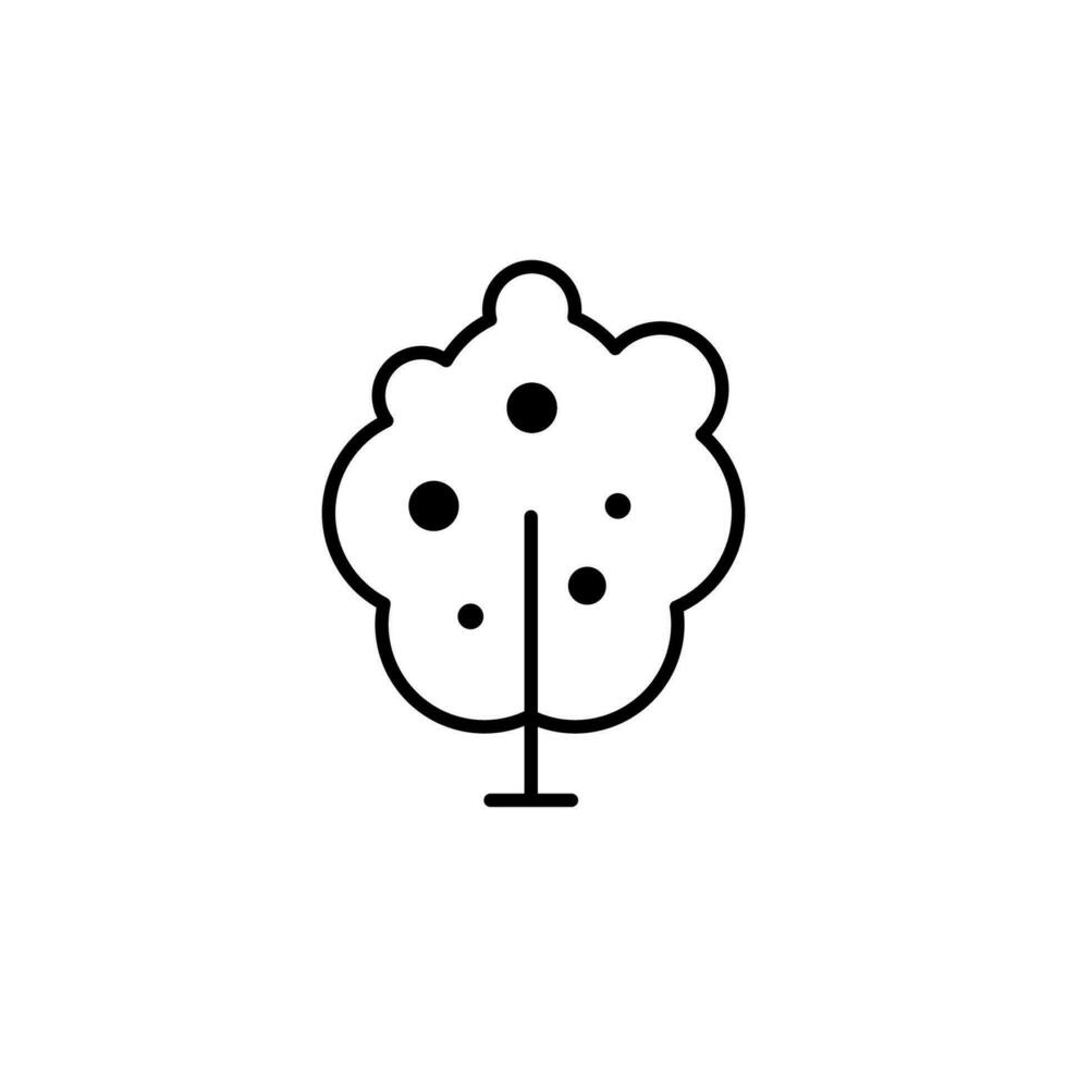 Apple Tree Vector Symbol for Adverts. Perfect for web sites, books, stores, shops. Editable stroke in minimalistic outline style