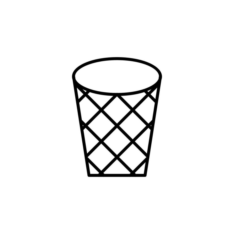 Basket for Garbage Simple Outline Icon. Perfect for web sites, books, stores, shops. Editable stroke in minimalistic outline style vector