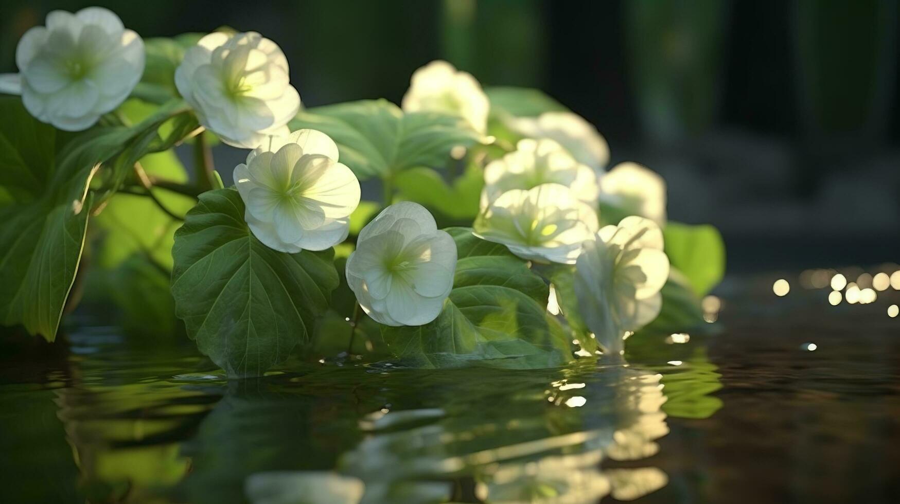 Lily of the valley in water AI generated photo