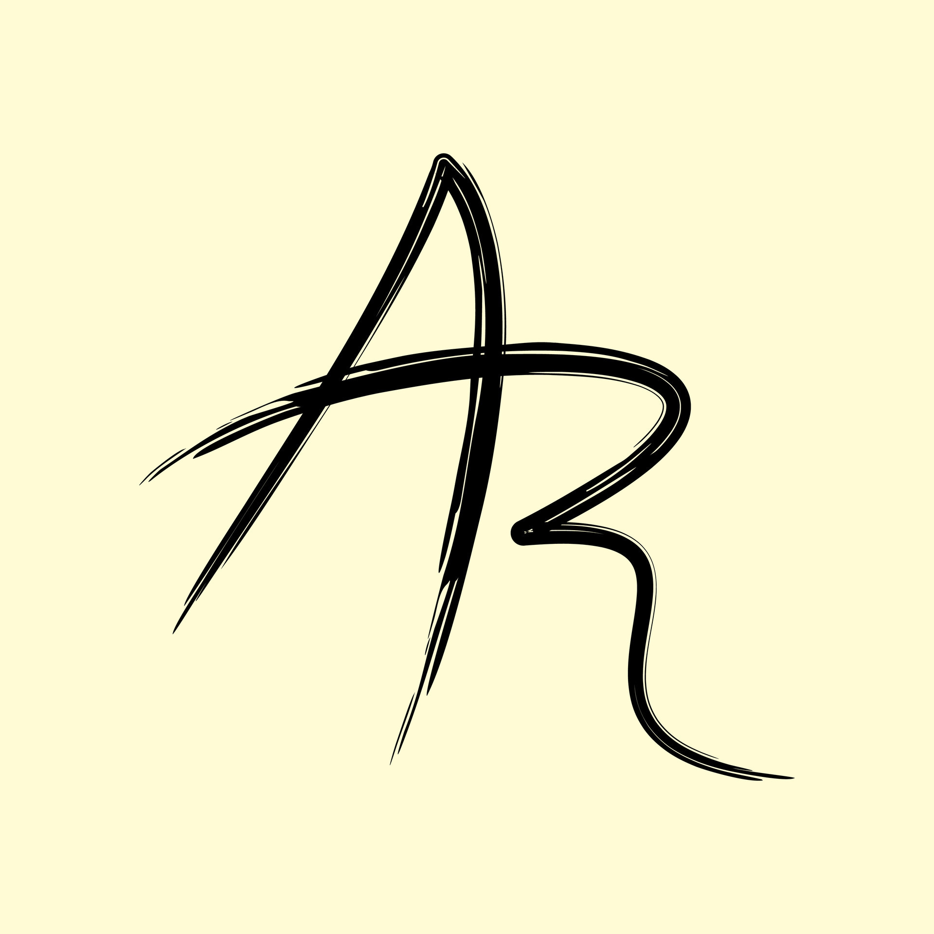 AR letter paint brush icon logo design template. 27574538 Vector Art at