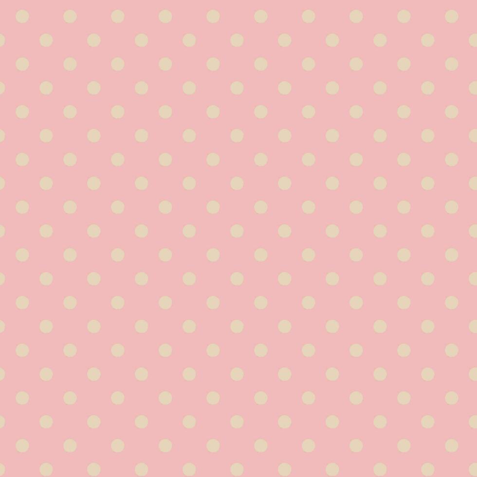 Vector retro Polka dot seamless pattern. Beige dots on pink background. Good for design of wrapping paper, wedding invitation, plaid, clothes, shirts, dresses, bedding and other textile products.