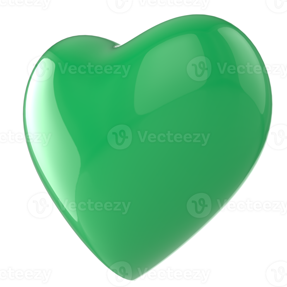 green heart on transparent background png