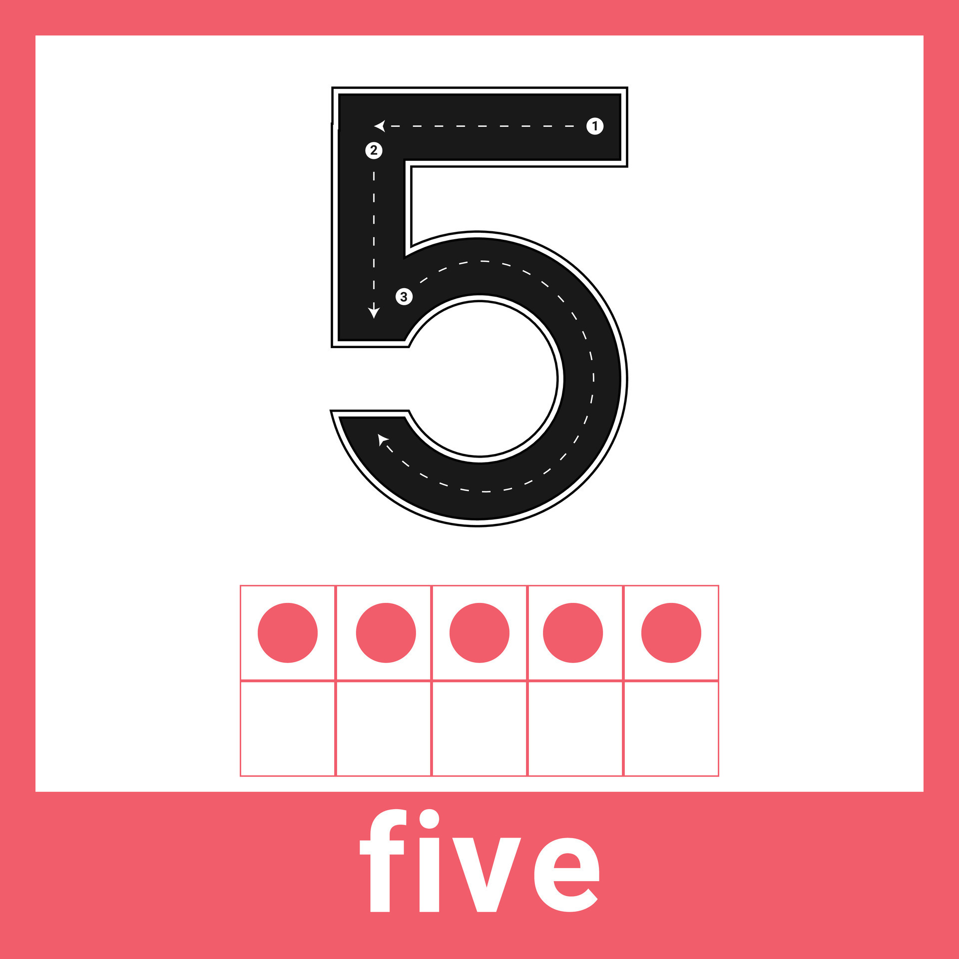 5 Five Number Counting Craze Stylish Flashcards for Classroom and