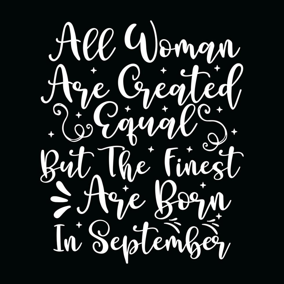 September Birthday t-shirt design vector