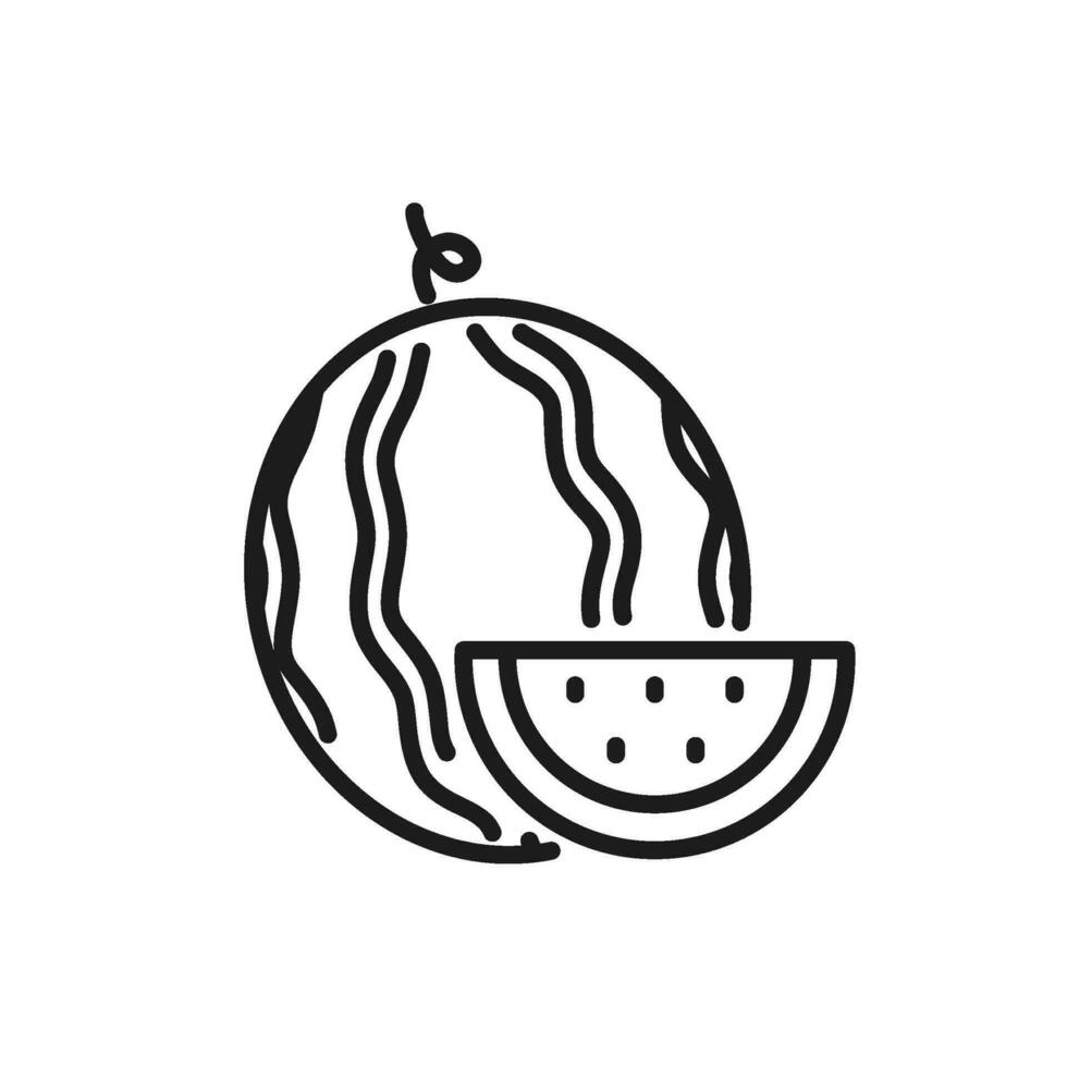 watermelon icon vector in line style