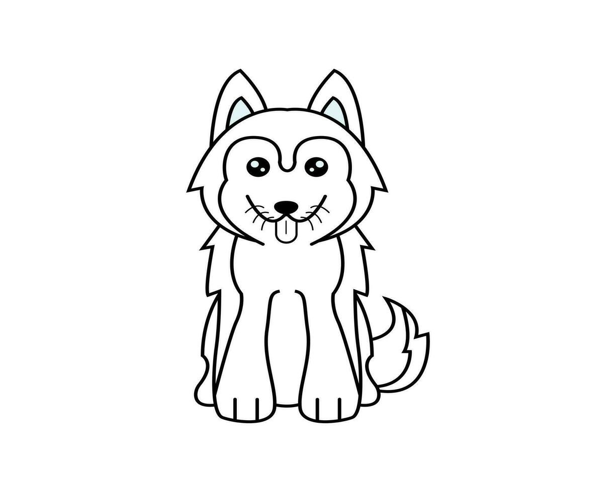 Dog Cartoon vector illustration template for Coloring book Drawing lesson for children