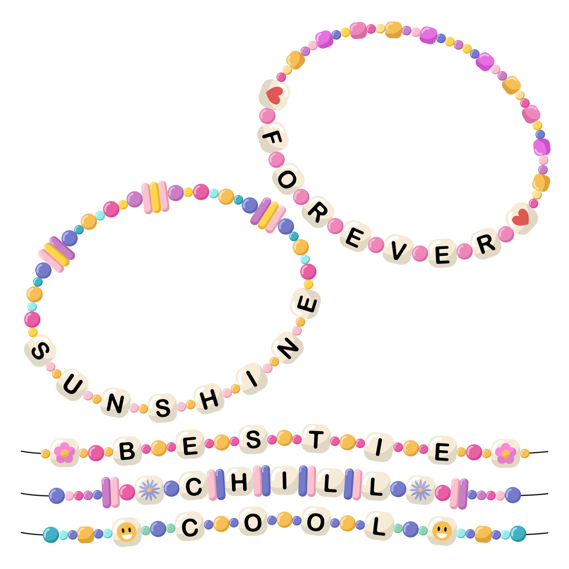 Sunshine Beaded Word Bracelet