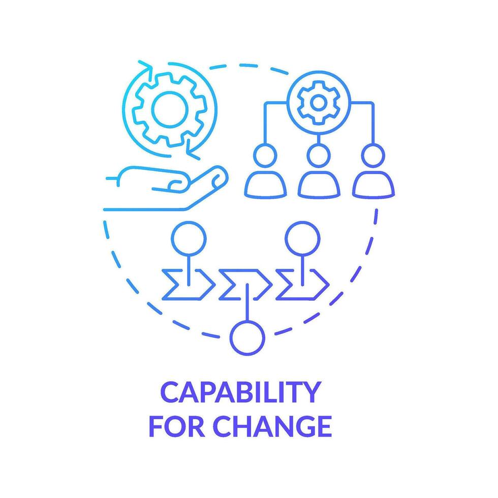 Capability for change blue gradient concept icon. Public sector. Government transformation discipline abstract idea thin line illustration. Isolated outline drawing vector