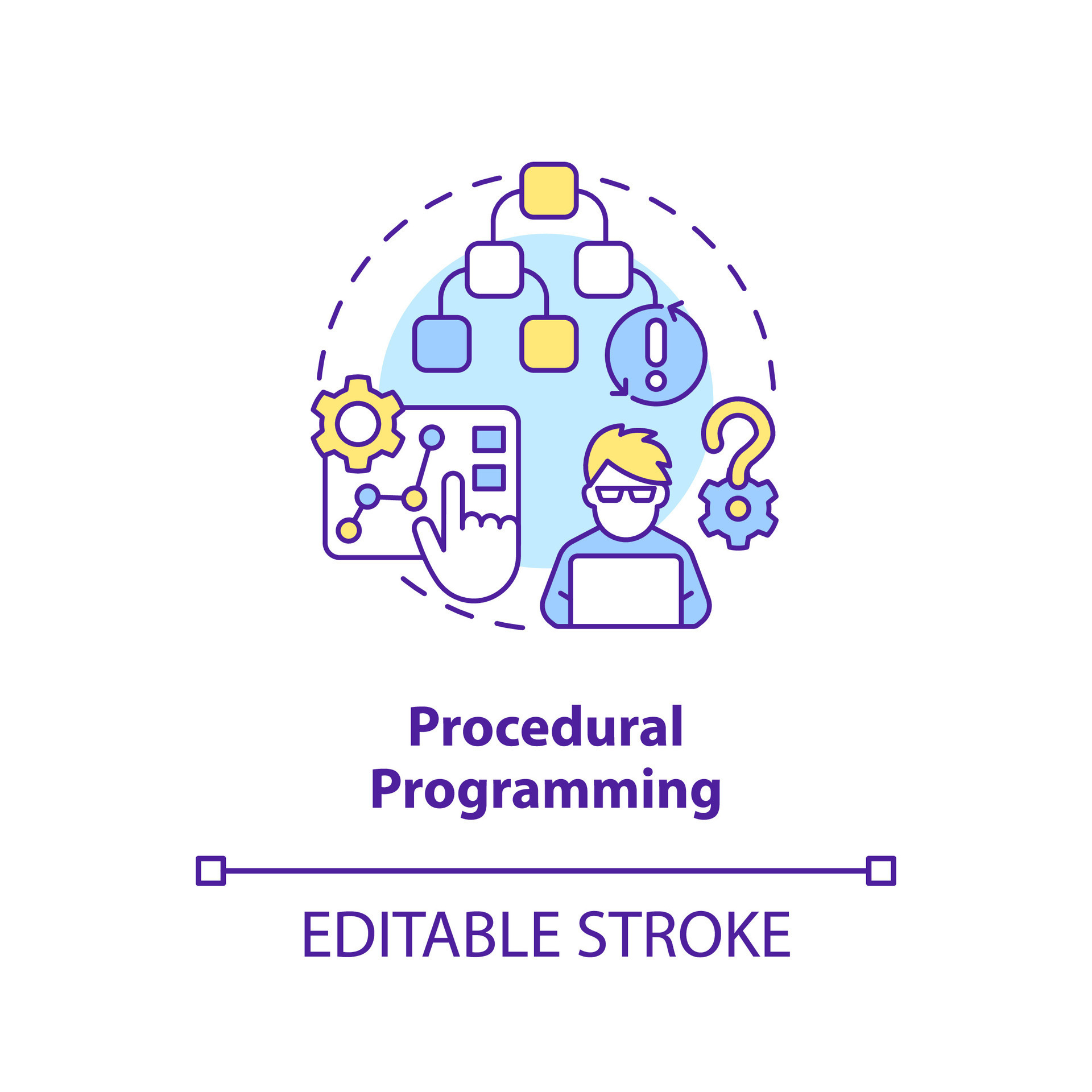 Procedural programming concept icon. Coding paradigm type abstract idea ...