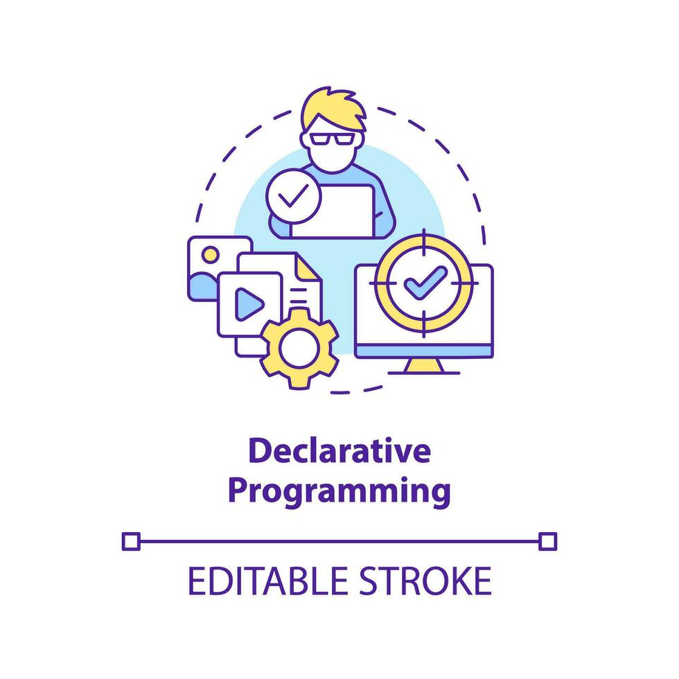 Declarative programming concept icon. Coding paradigm type abstract ...
