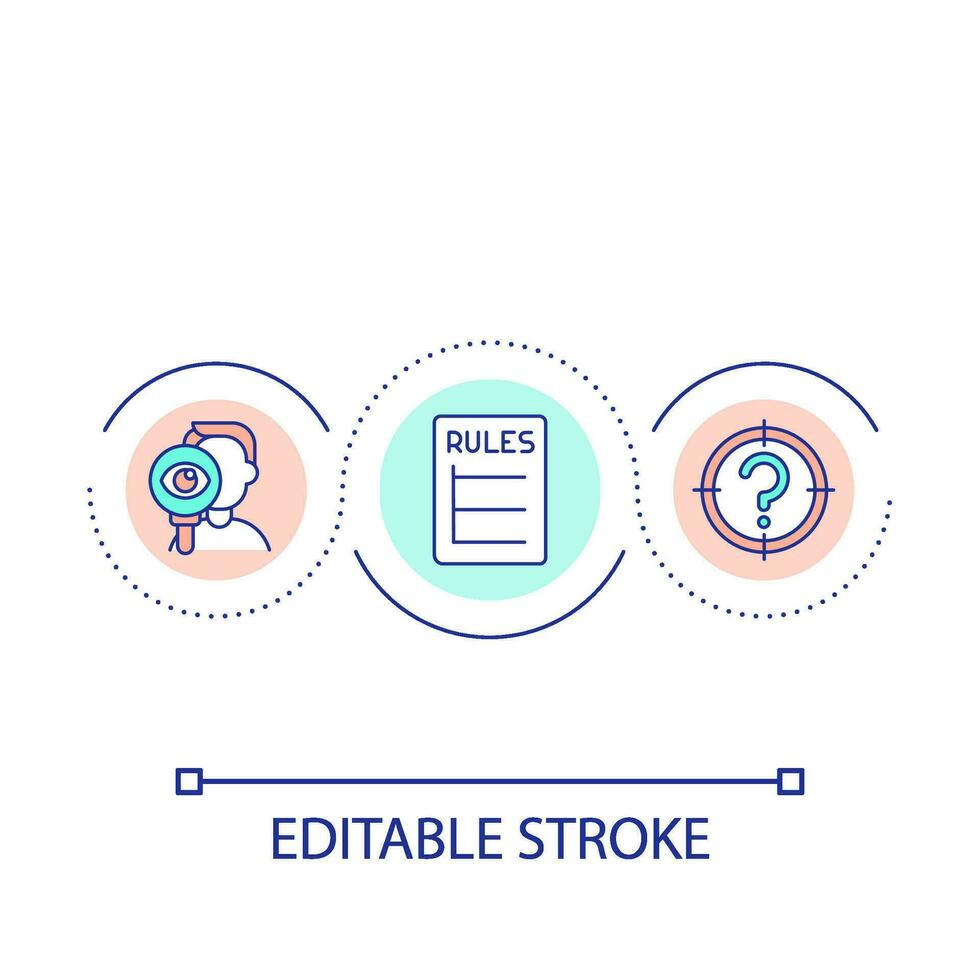 Create company rules loop concept icon. Employee guidance. Corporate workflow regulation abstract idea thin line illustration. Isolated outline drawing. Editable stroke vector