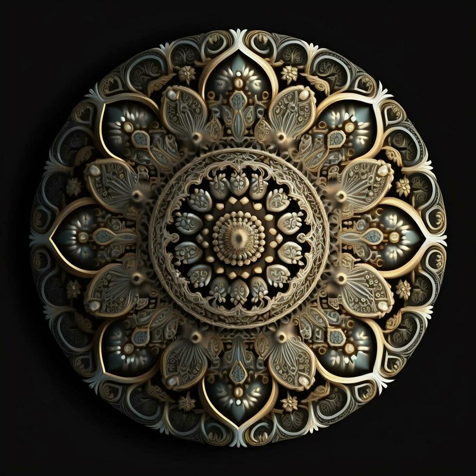 Islamic realistic pattern free photo, Ai Generative photo