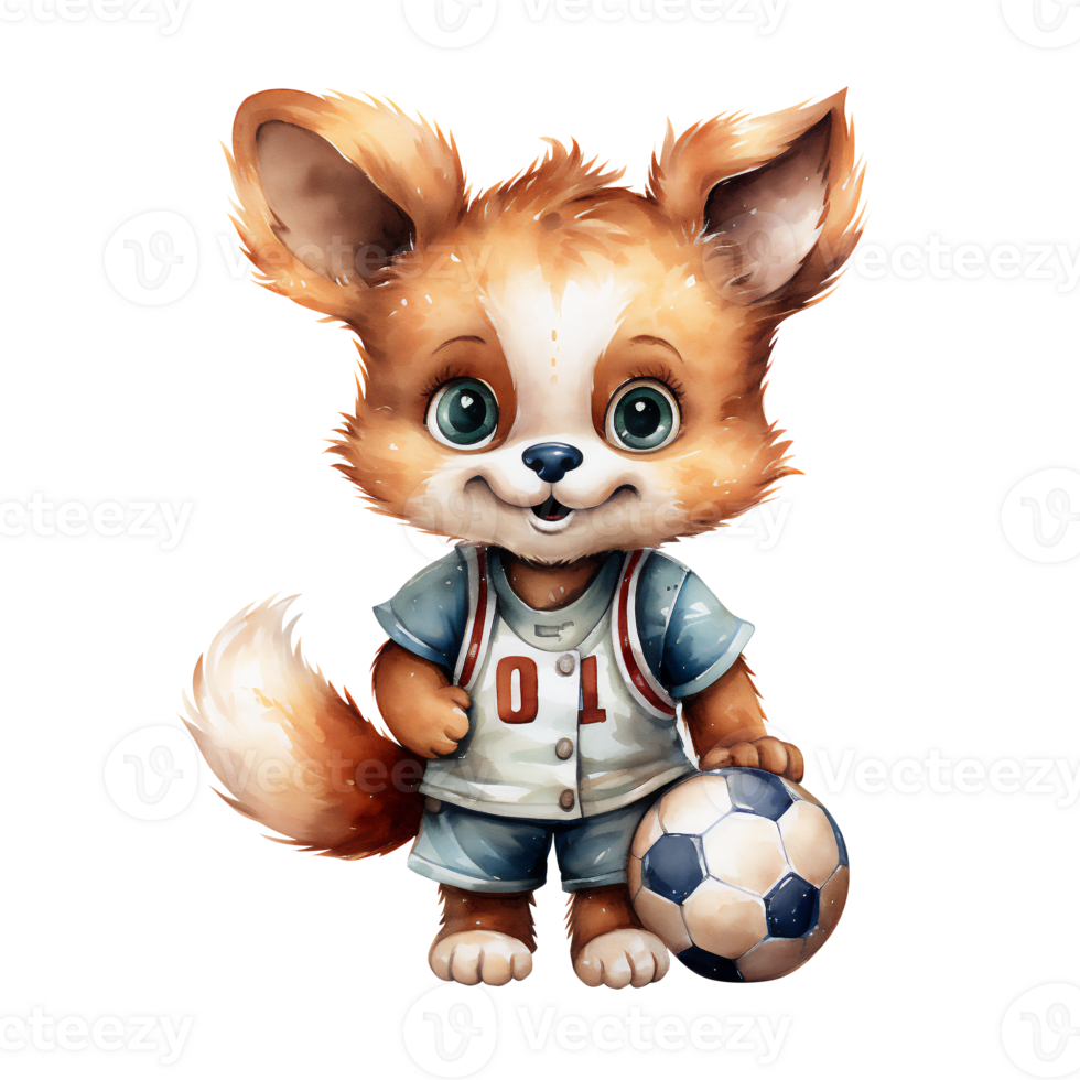 Watercolor back to school, Cute animals are learning. Cartoon character childish style. AI generated. png