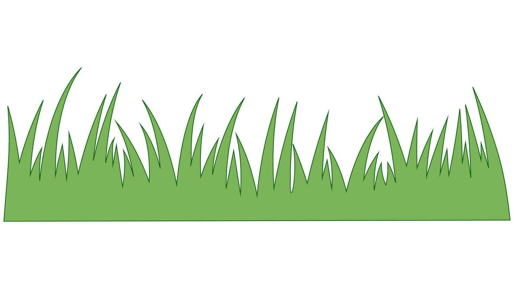 Juicy green grass on cartoon lawn, lawn green grass vector