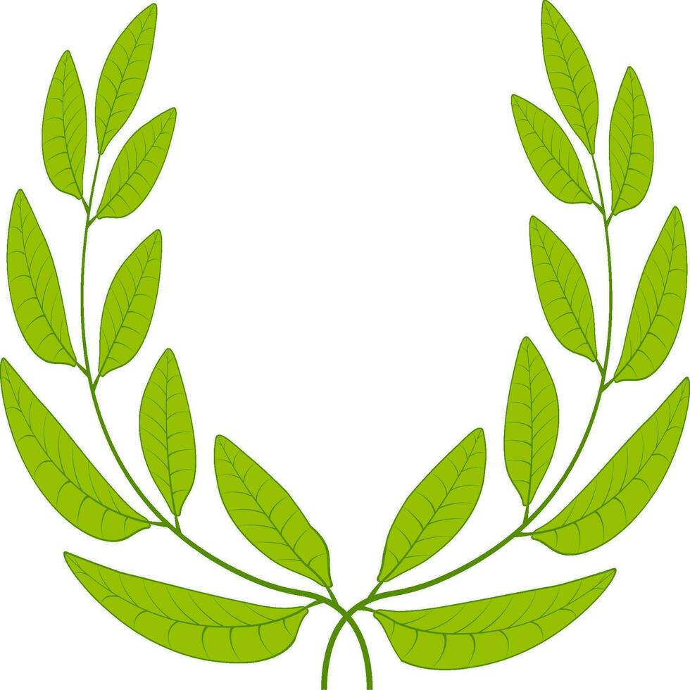 Laurel wreath with green leaves icon sign symbol  glory victory vector