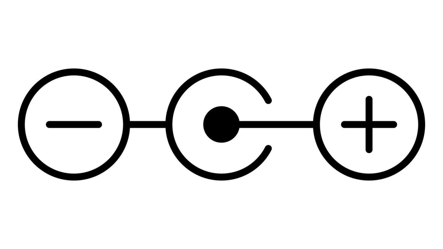 Polarity icon, 12 volt plug connection diagram, polarity observance vector
