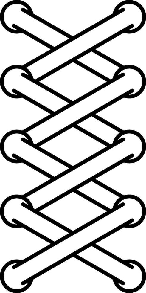 Shoelace shoes linking laces fastening rope stitch concept vector