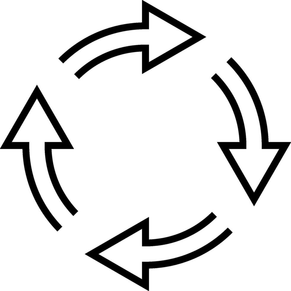 Sign reload refresh icon spinning 4 arrows circle renewable update vector