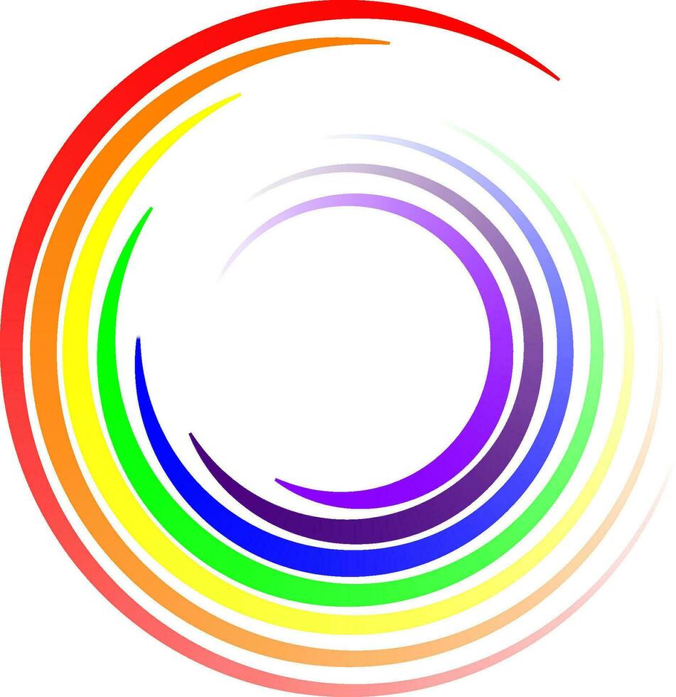 Swirl colors LGBT rainbow swirling rays logo template vector