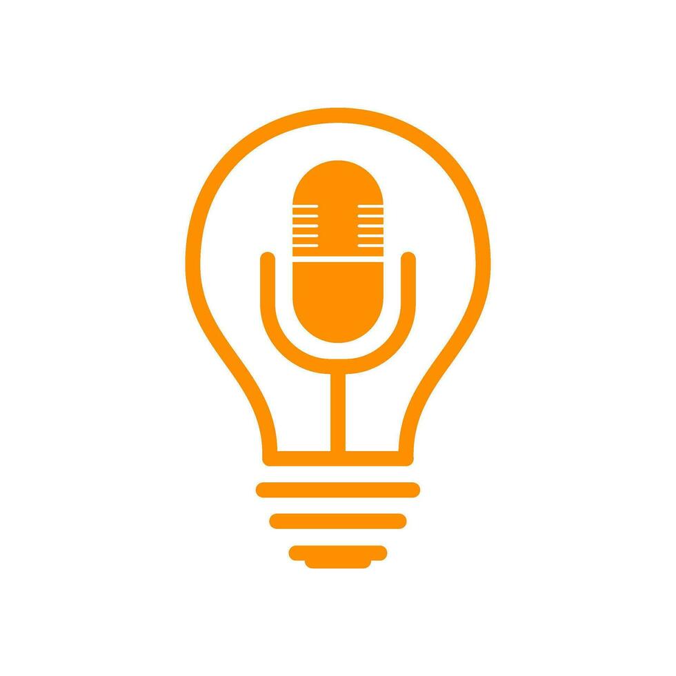 podcast idea vector logo