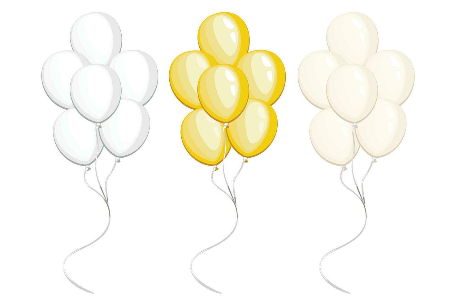 White pastel and gold balloons illustration balloons vector