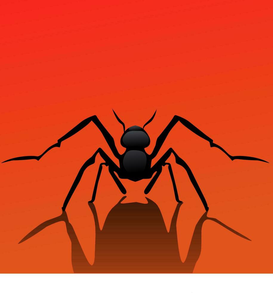Ant animal vector logo black color on red orange background