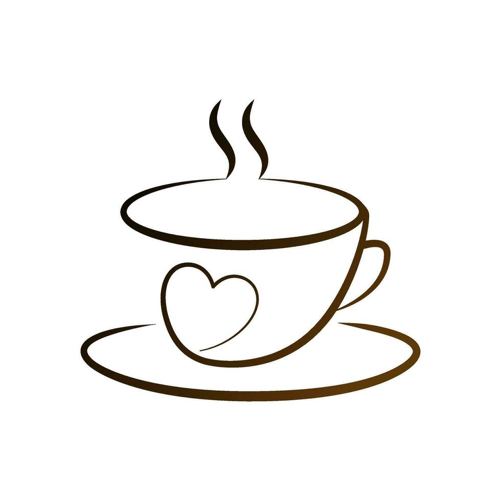 coffee love vector logo