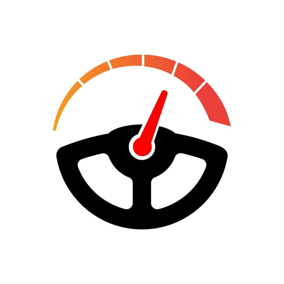 Driver steering wheel speedometer speed sensor icon vector