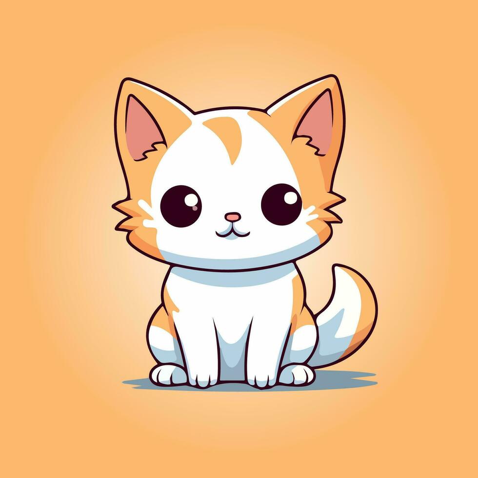 kawaii linda gato dibujos animados caracteres vector ilustracion