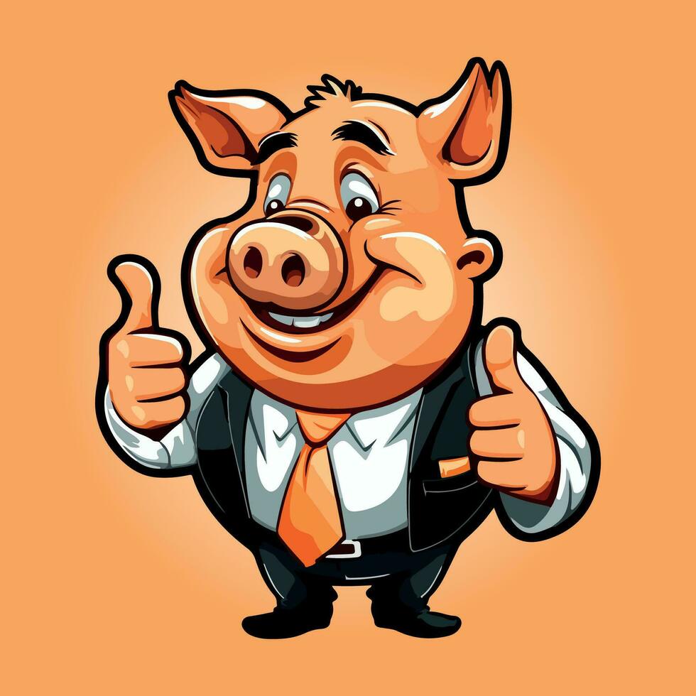 pig cartoon characters vector