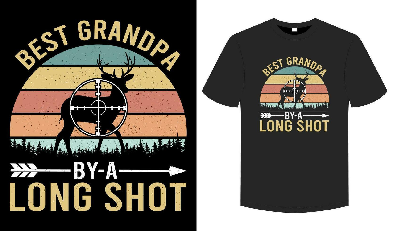 Best Grandpa by a long shot T shirt, Hunting retro vintage artwork, typography  and graphic element illustration tee vector