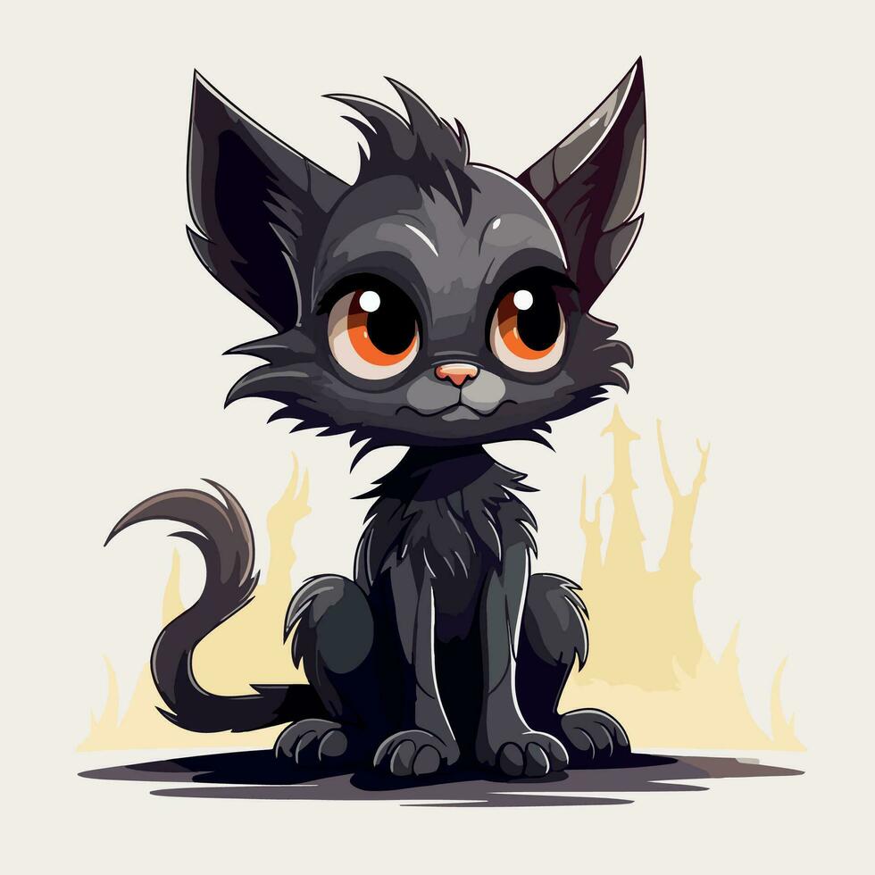 cat halloween cartoon vector illustration
