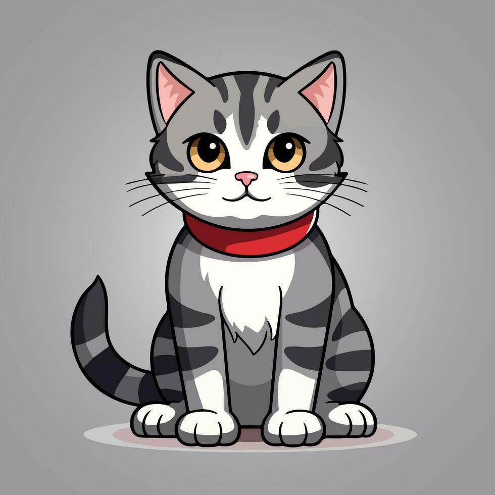 american shorthair cat cartoon vector