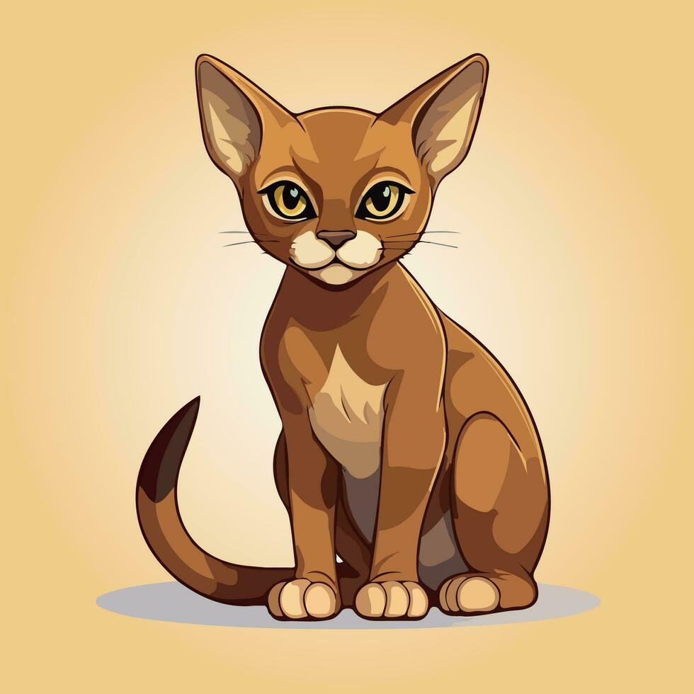 abyssinian cat kitten vector