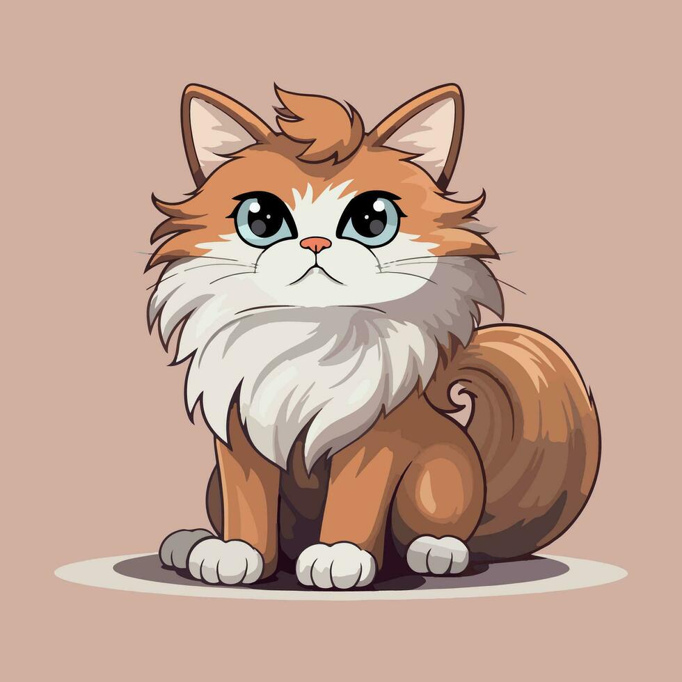 ilustración de linda gato kawaii chibi estilo dibujos animados caracteres vector aislado