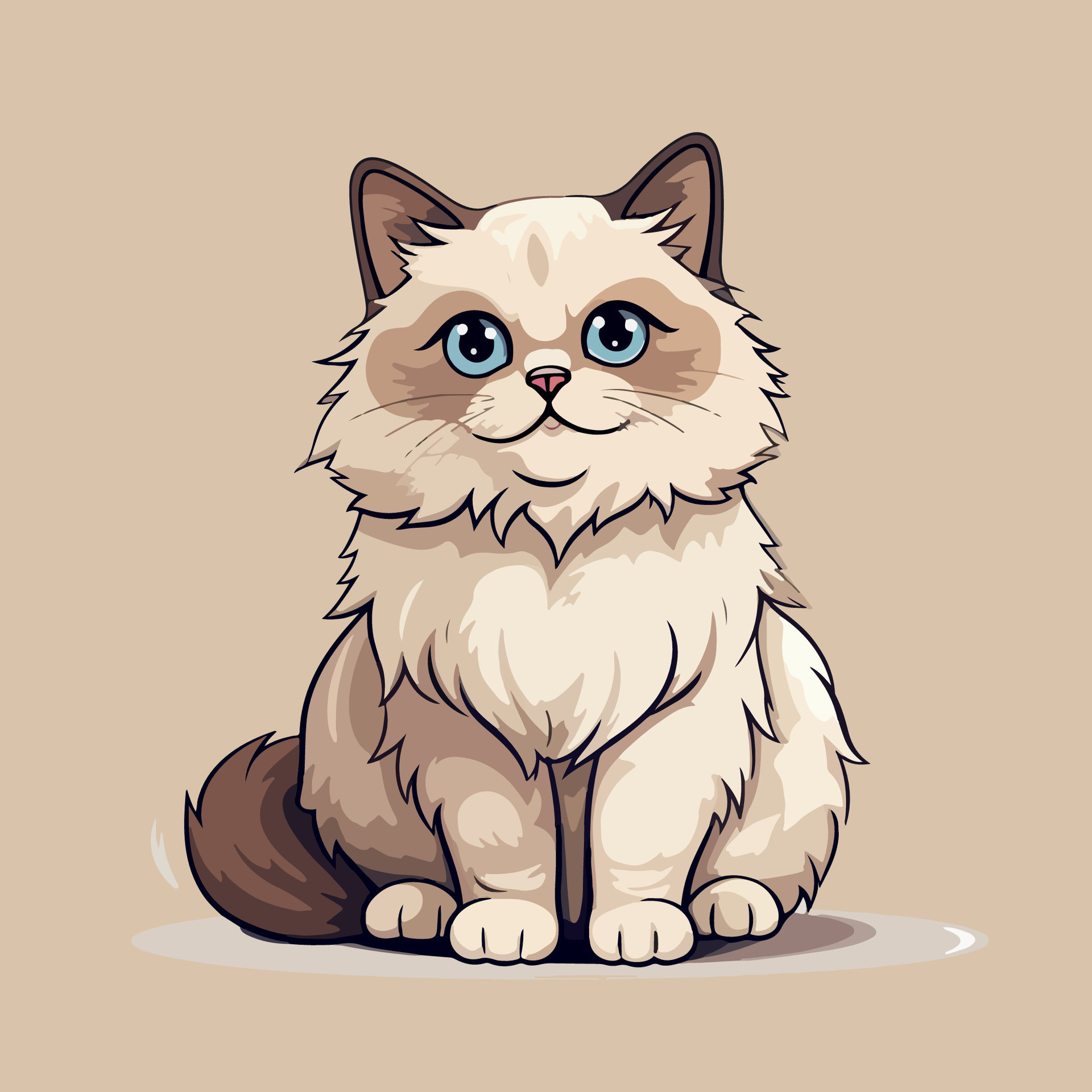 Cute Cat illustration Cat kawaii chibi vector drawing style Cat