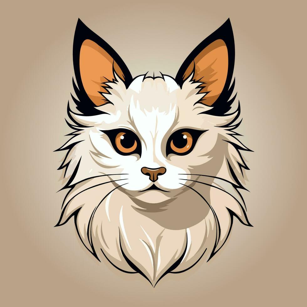 balinese cat breed cartoon character vector isolated illustration