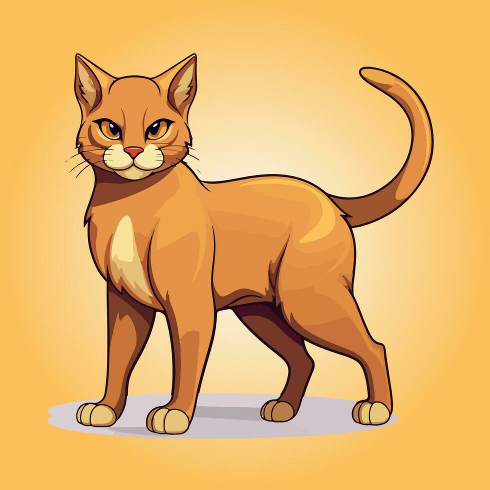kawaii cute cat cartoon characters vector isolated illustration