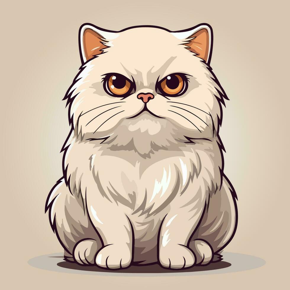 kawaii linda gato dibujos animados caracteres vector aislado ilustración