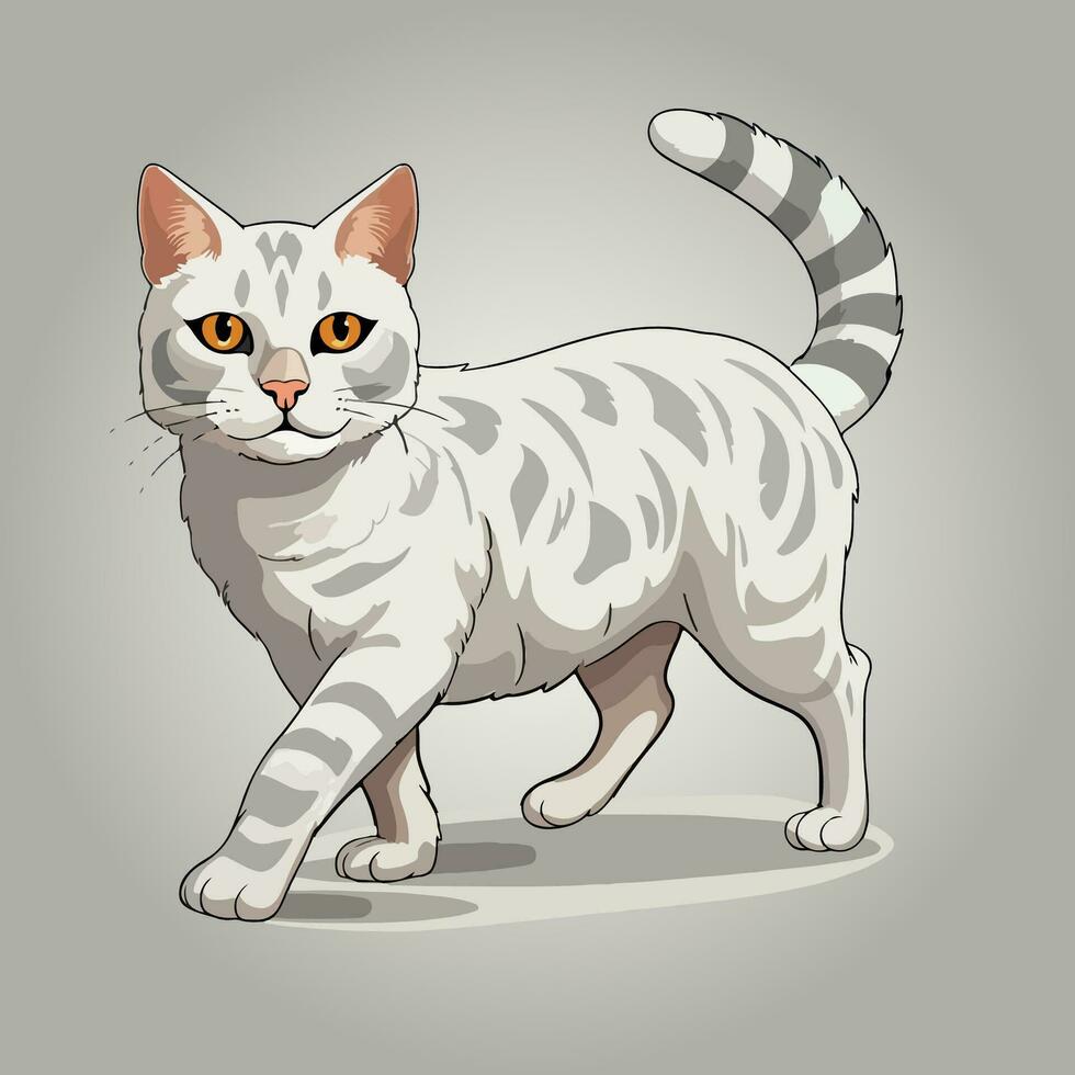 bengal cat cartoon character vector isolated illustration