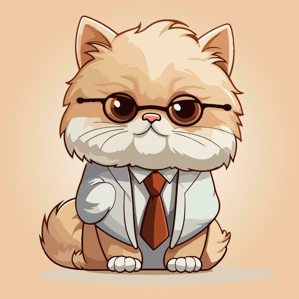 kawaii linda gato dibujos animados caracteres vector aislado ilustración