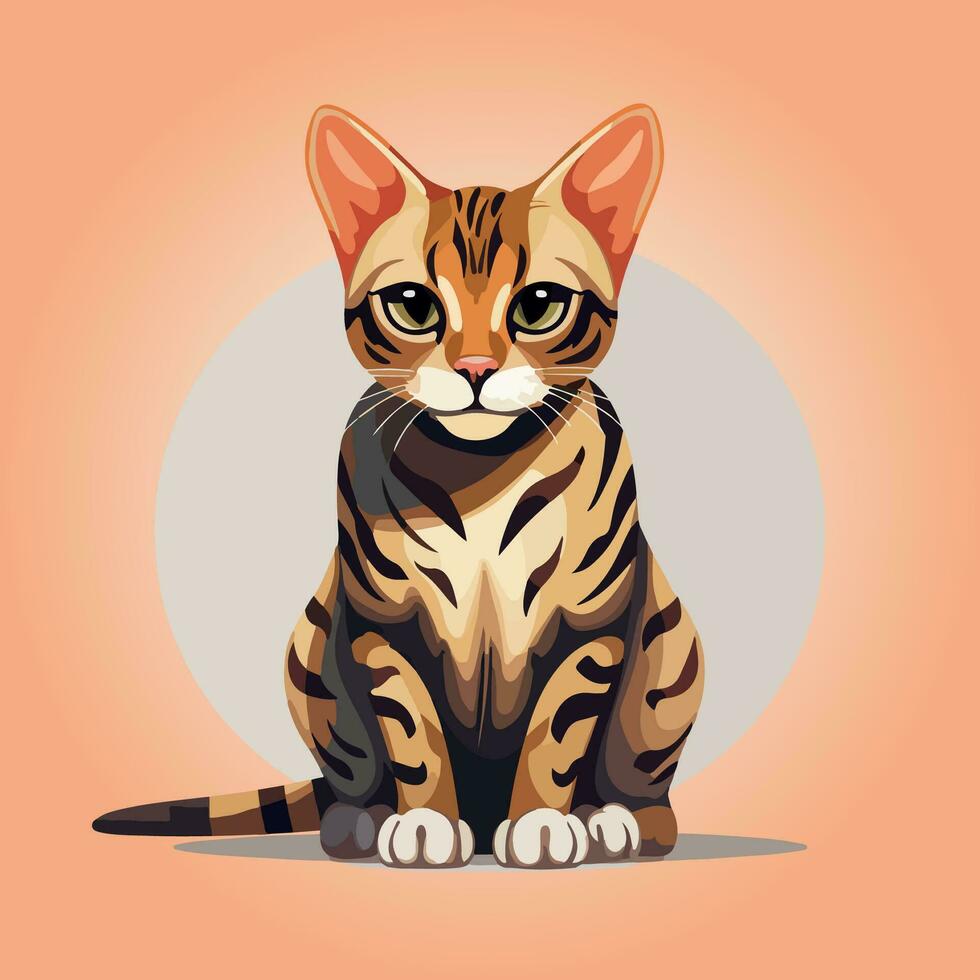 Bengala gato dibujos animados personaje vector aislado ilustración