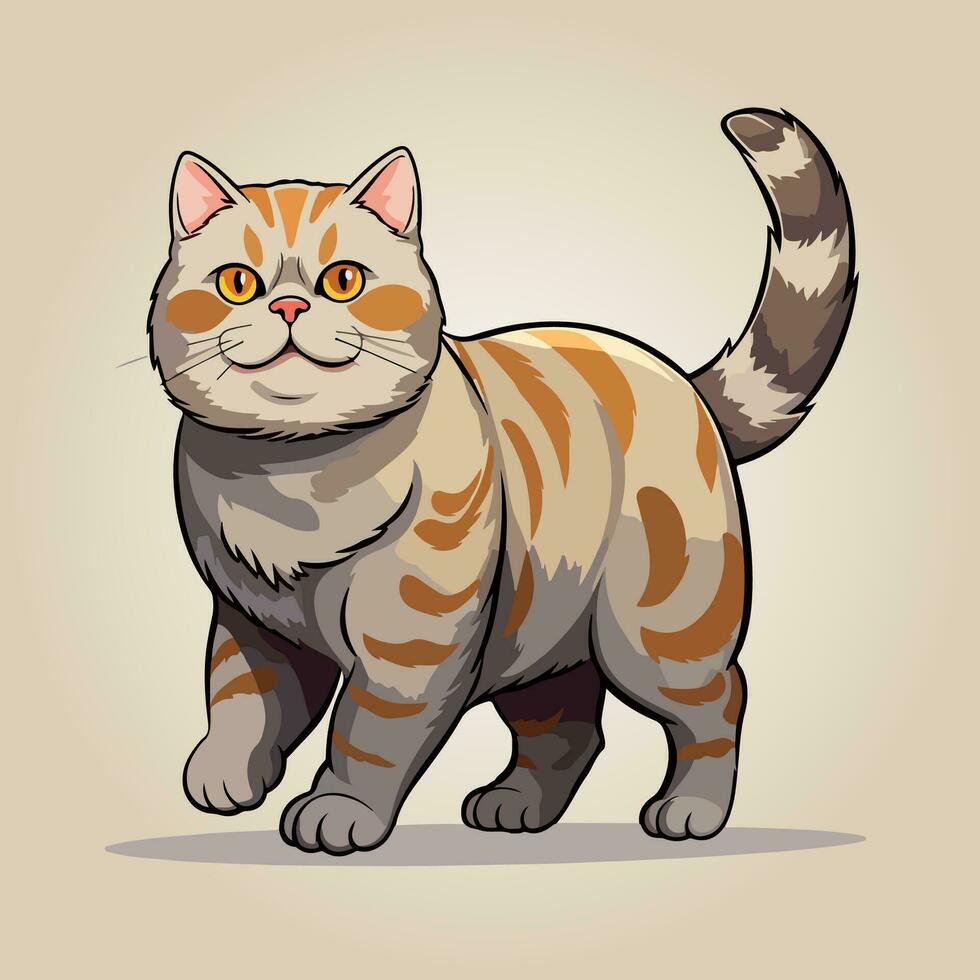 bengal cat cartoon character vector isolated illustration