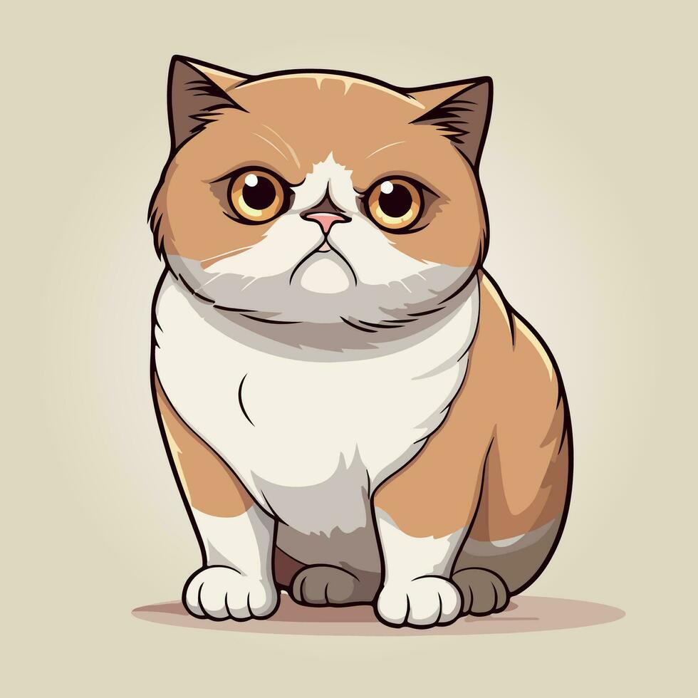 kawaii cute cat cartoon characters vector isolated illustration