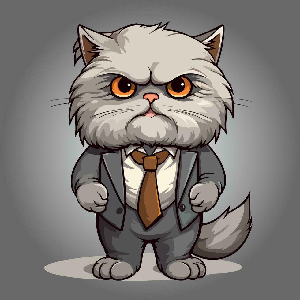 kawaii cute cat cartoon characters vector isolated illustration