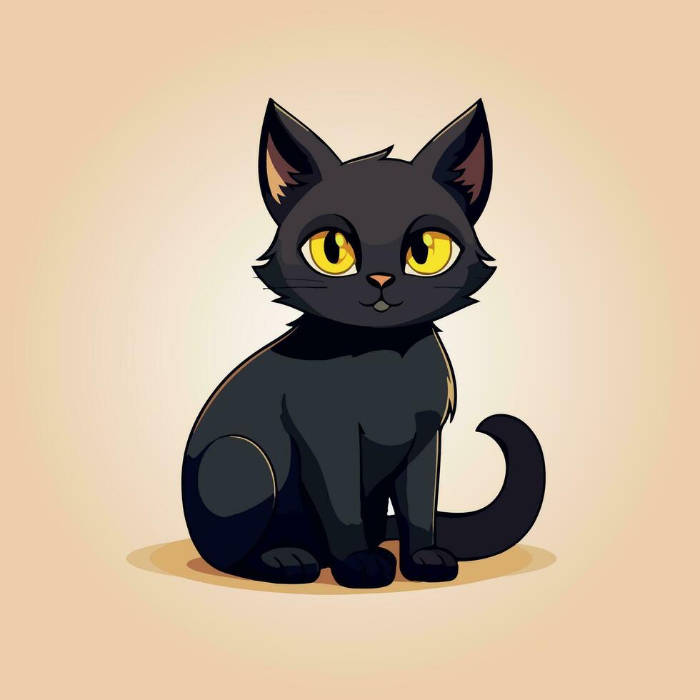 kawaii cute cat cartoon characters vector isolated illustration