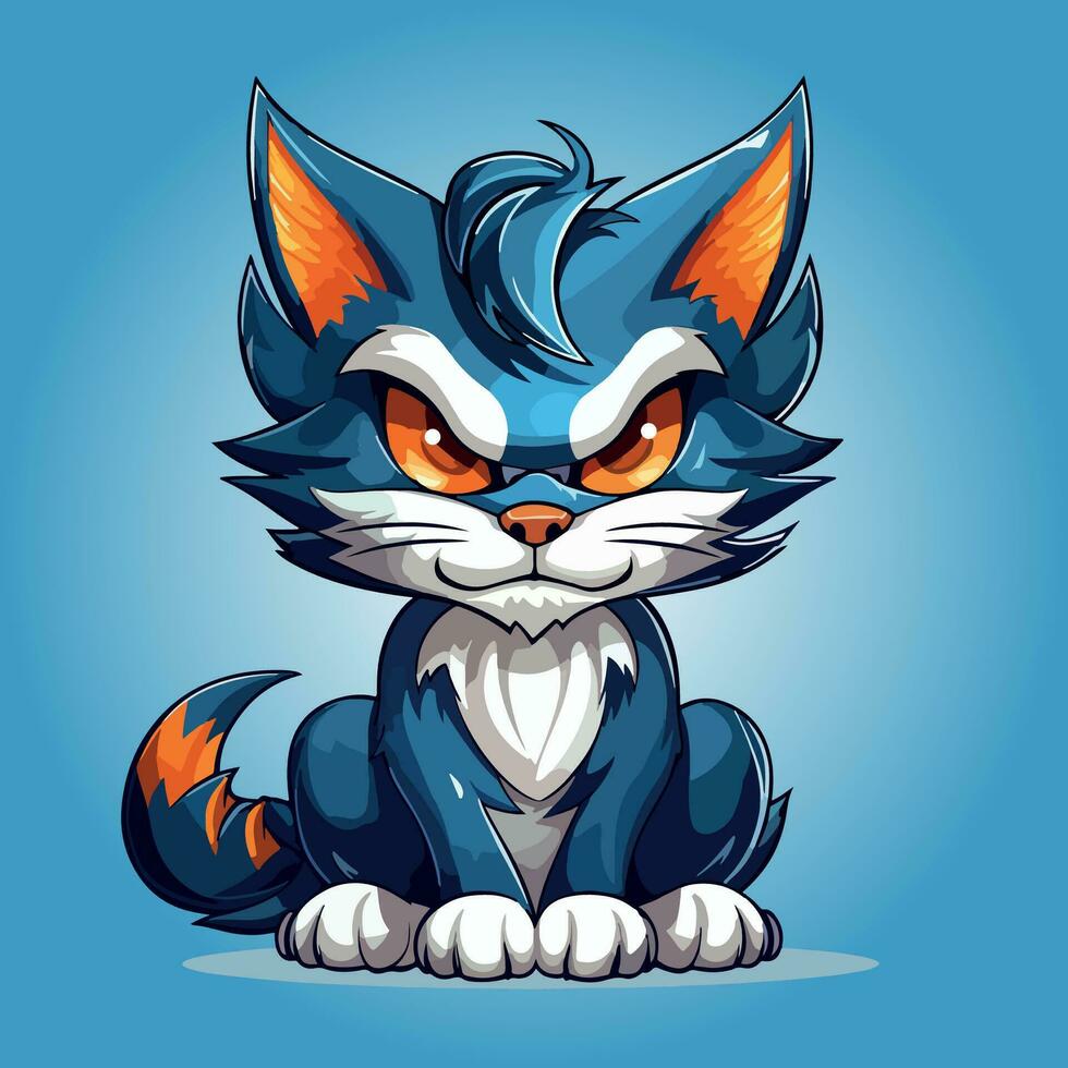 kawaii cute cat cartoon characters vector isolated illustration