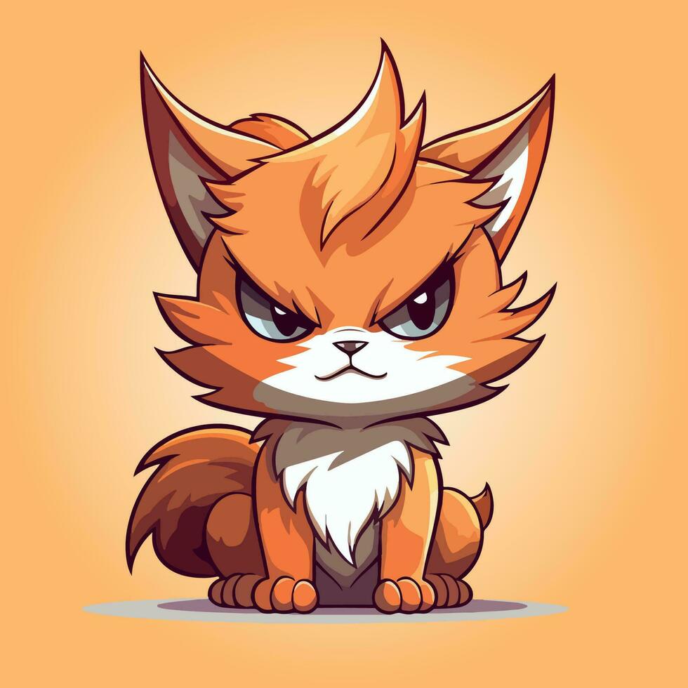 kawaii linda gato dibujos animados caracteres vector aislado ilustración